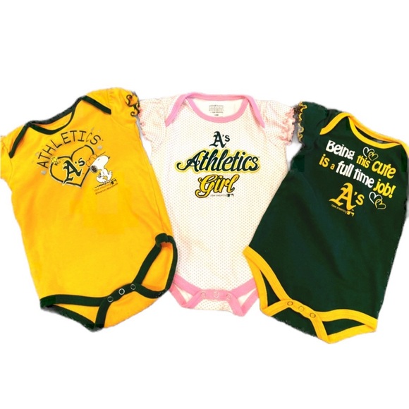 Genuine Merchandise Other - Oakland Athletics A’s Genuine Merchandise 18mo Girls Onesies Bundle Lot BOGO